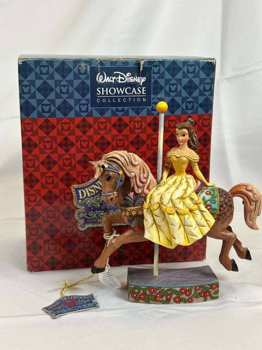 Disney Traditions Jim Shore Belle Princess of Knowledge Carousel Horse Figurine
